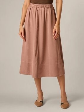 Adrianna Papell Dusty Rose Midi Skirt with Elastic Waist